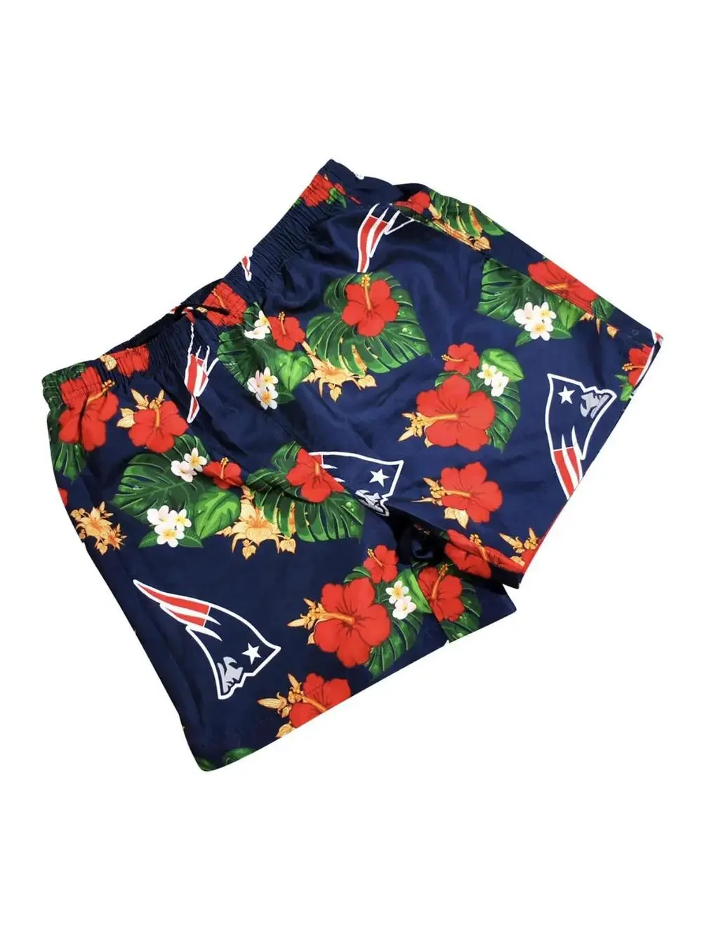 New England Patriots Swim Mens Pattern Hawaiian Print Swimsuit Size Large 33-34